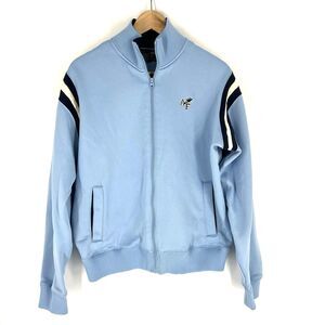 Abercrombie & Fitch Track Jacket Size Medium Powder Blue Winged AF Logo VTG Y2K